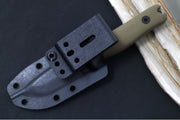 Reiff Knives F3 Fixed Blade - Green Canvas Micarta Handle / CPM-Magnacut Blade / Stonewashed Drop Point Blade / Black Kydex Sheath - Northwest Knives