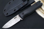 Reiff Knives F3 Fixed Blade - Black Canvas Micarta Handle / CPM-Magnacut Blade / Stonewashed Drop Point Blade / Black Kydex Sheath - Northwest Knives