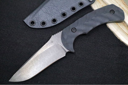 Toor Knives Mullet - Blackwashed Finished Blade / CPM-154CM Steel / Textured Black G-10 Handle / Kydex Sheath