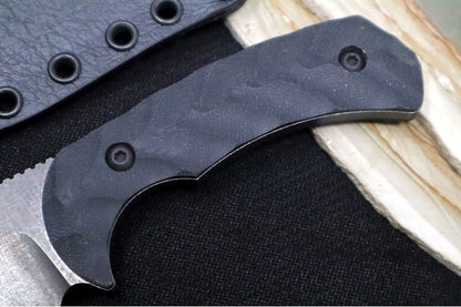 Toor Knives Mullet - Blackwashed Finished Blade / CPM-154CM Steel / Textured Black G-10 Handle / Kydex Sheath