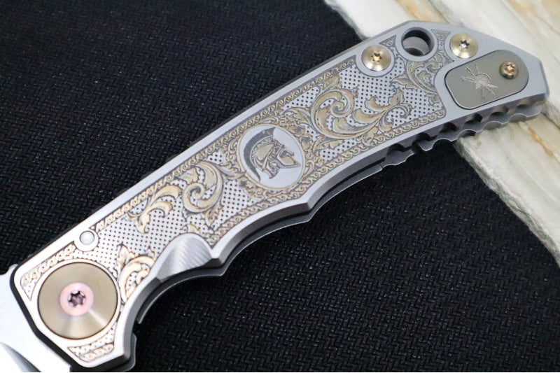 Spartan Blades HARSEY Titanium Folder 2023 Special Edition Flourishes - Drop Point Blade / CPM-Magnacut Steel / "Flourishes" Anodized Handle SF5Flourishes