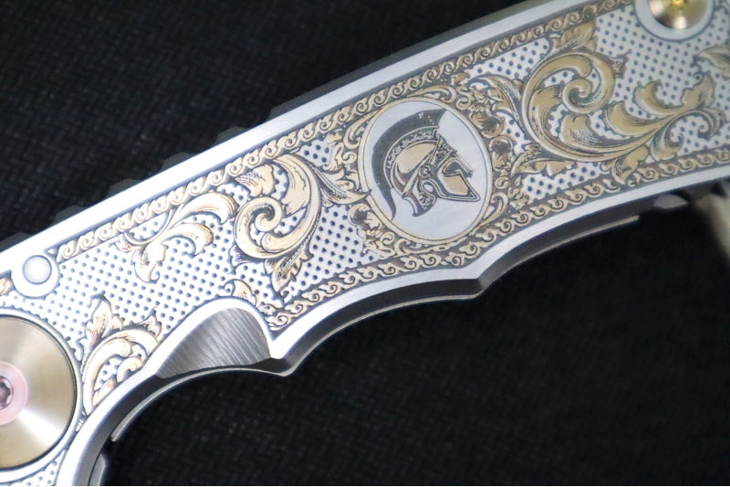 Spartan Blades HARSEY Titanium Folder 2023 Special Edition Flourishes - Drop Point Blade / CPM-Magnacut Steel / "Flourishes" Anodized Handle SF5Flourishes