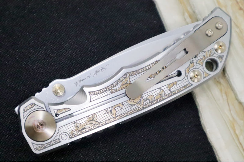 Spartan Blades HARSEY Titanium Folder 2023 Special Edition Flourishes - Drop Point Blade / CPM-Magnacut Steel / "Flourishes" Anodized Handle SF5Flourishes