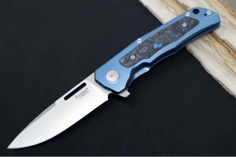 Garage Sale Lionsteel Q4ttro - Blue Titanium & Fat Carbon Fiber Handle