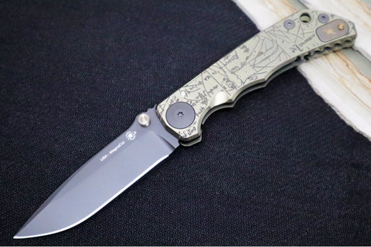 Spartan Blades HARSEY Titanium Folder 2023 Special Edition Divinci - Drop Point Blade / Black PVD Finish / CPM-Magnacut Steel / "Divinci" Anodized Handle SF5Divinci