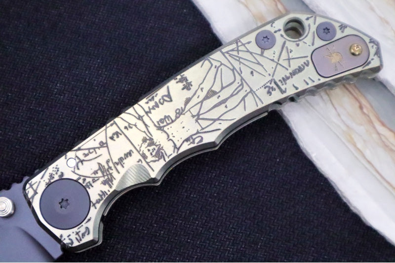 Spartan Blades HARSEY Titanium Folder 2023 Special Edition Divinci - Drop Point Blade / Black PVD Finish / CPM-Magnacut Steel / "Divinci" Anodized Handle SF5Divinci