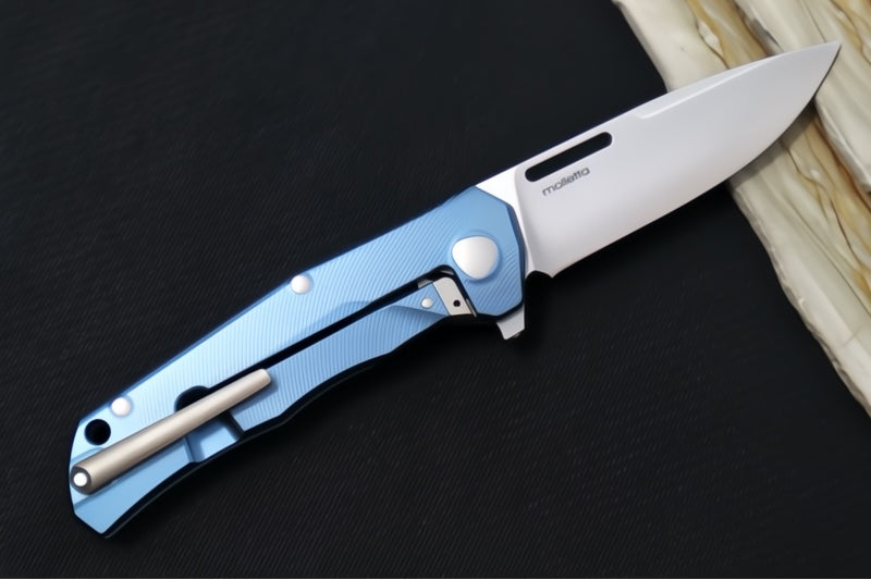 Garage Sale Lionsteel Q4ttro - Blue Titanium & Fat Carbon Fiber Handle