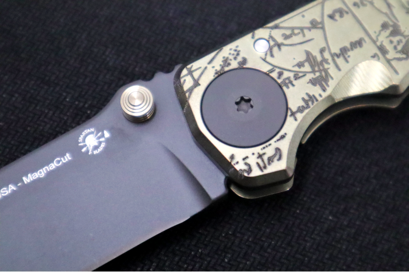 Spartan Blades HARSEY Titanium Folder 2023 Special Edition Divinci - Drop Point Blade / Black PVD Finish / CPM-Magnacut Steel / "Divinci" Anodized Handle SF5Divinci