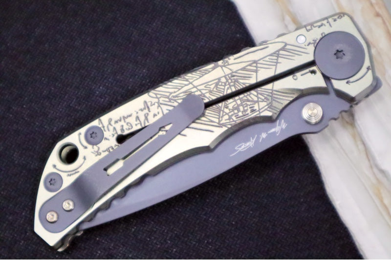 Spartan Blades HARSEY Titanium Folder 2023 Special Edition Divinci - Drop Point Blade / Black PVD Finish / CPM-Magnacut Steel / "Divinci" Anodized Handle SF5Divinci