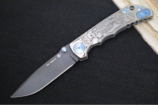 Spartan Blades HARSEY Titanium Folder 2023 Special Edition Memento Mori - Drop Point Blade / Black PVD Finish / CPM-Magnacut Steel / "Memento Mori" Anodized Handle SF5MementoMori