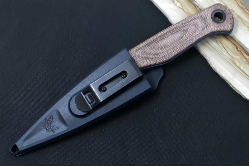 Garage Sale Benchmade 203BT-01 Dacian Fixed Blade - CPM-Magnacut Steel / Cerakote Finish / Brown Canvas Micarta Handle
