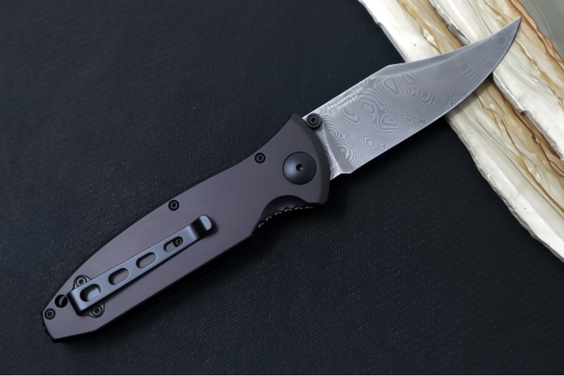 Garage Sale Boker Kalashnikov AK-47 Barrels - Chad Nichols Virus Damascus / Hornbeam Wood Inlays & Black Anodized Aluminum Handle 11KAL48DAM