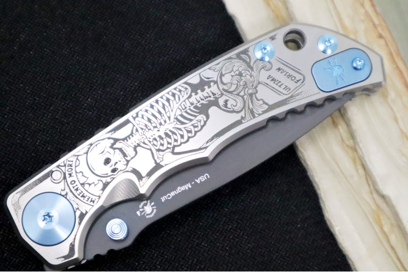 Spartan Blades HARSEY Titanium Folder 2023 Special Edition Memento Mori - Drop Point Blade / Black PVD Finish / CPM-Magnacut Steel / "Memento Mori" Anodized Handle SF5MementoMori