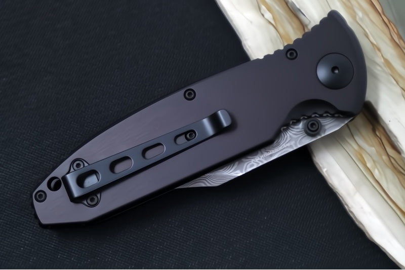 Garage Sale Boker Kalashnikov AK-47 Barrels - Chad Nichols Virus Damascus / Hornbeam Wood Inlays & Black Anodized Aluminum Handle 11KAL48DAM