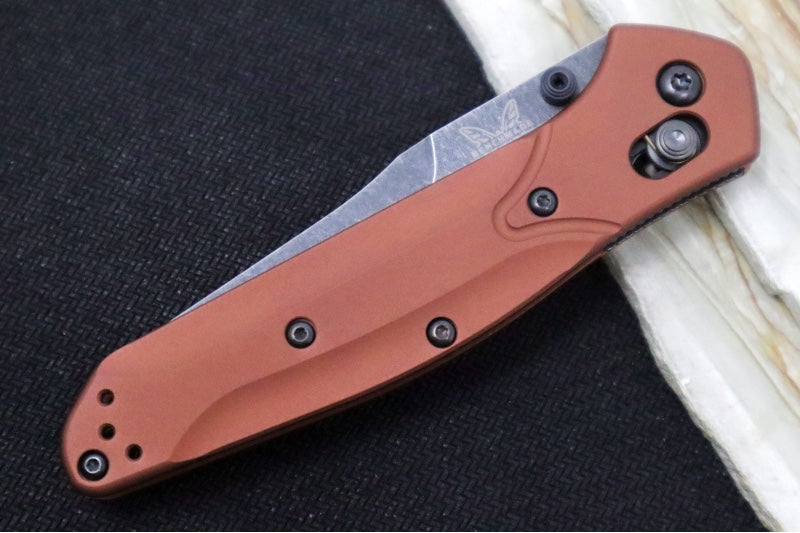 Benchmade 940BK-03 Osborne - CPM-Magnacut Steel / Reverse Tanto Blade / DLC Battlewash Finish / Burnt Copper Anodized Aluminum Handle - Northwest Knives