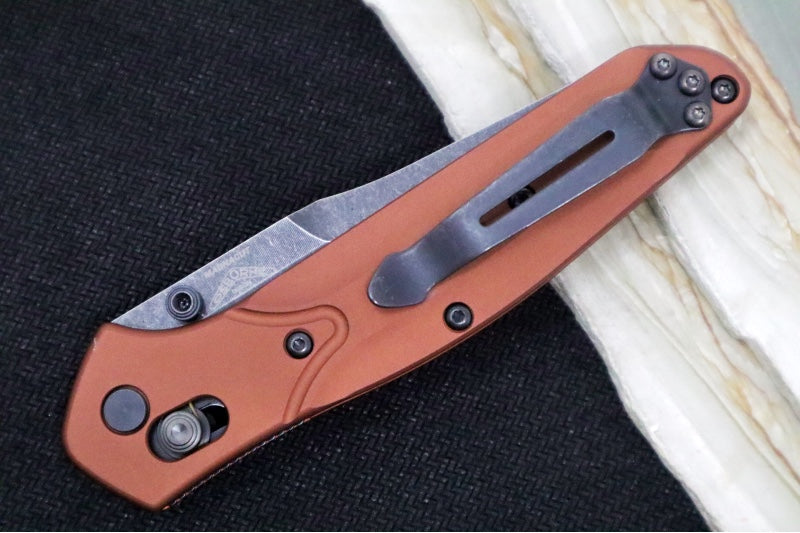 Benchmade 940BK-03 Osborne - CPM-Magnacut Steel / Reverse Tanto Blade / DLC Battlewash Finish / Burnt Copper Anodized Aluminum Handle