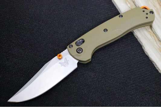 Benchmade 15554 Mini Taggedout Manual Folder - CPM-S45VN Steel / Clip Point Blade / OD Green G-10 Handle