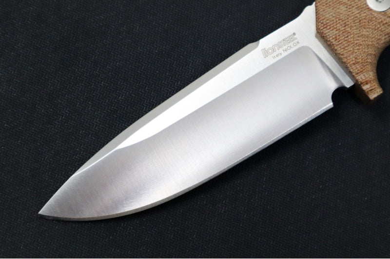 Garage Sale Lionsteel T5 Fixed Blade -  Natural Canvas Micarta Handle / Niolox Steel T5-CVN