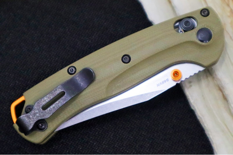 Benchmade 15534 Mini Taggedout Manual Folder - CPM-S45VN Steel / Clip Point Blade / OD Green G-10 Handle - Northwest Knives