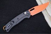 Benchmade 15533OR-01 Mini Taggedout Manual Folder - CPM-Magnacut Steel / Clip Point Blade with Orange Cerakote / Black Carbon Fiber Handle - Northwest Knives