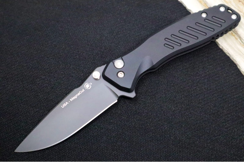 Spartan Blades PALLAS Flipper - Black Drop Point Blade / CPM-Magnacut / Black Anodized Aluminum Handle SF3BK - Northwest Knives