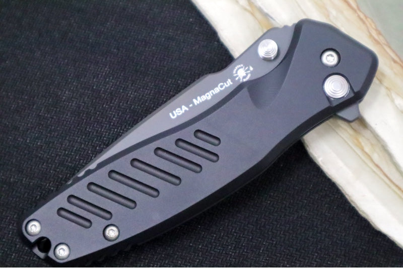 Spartan Blades PALLAS Flipper - Black Drop Point Blade / CPM-Magnacut / Black Anodized Aluminum Handle SF3BK