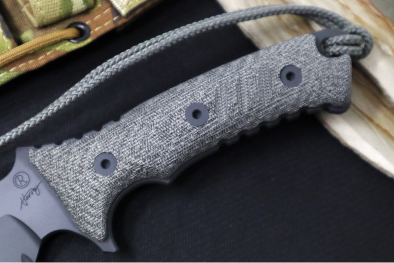 Chris Reeve Knives Pacific 7" Fixed Blade - Partial Serrated Blade / Black PVD Finish / Green Micarta Handle PAC-1001