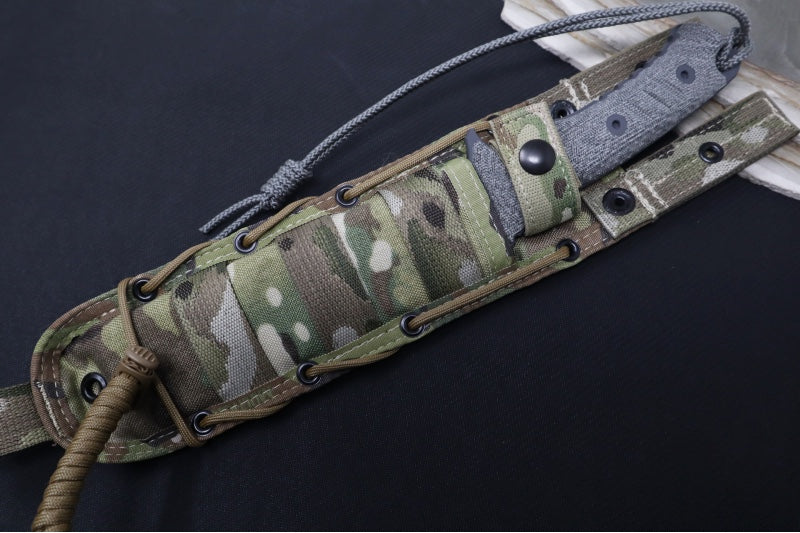 Chris Reeve Knives Pacific 7" Fixed Blade - Partial Serrated Blade / Black PVD Finish / Green Micarta Handle PAC-1001