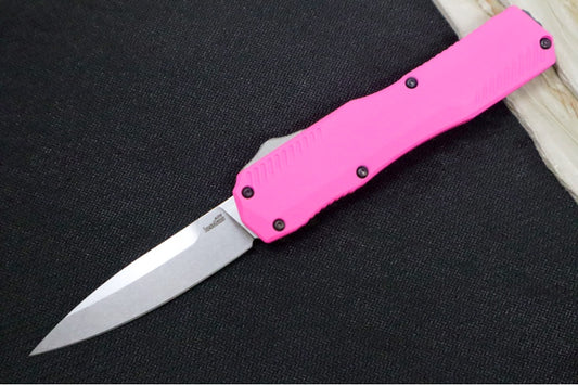 Kershaw 9000PINK Livewire OTF - Pink Aluminum Handle / CPM-Magnacut Steel / Spearpoint Blade / Stonewash Finish 9000PINK