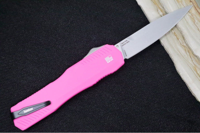 Kershaw 9000PINK Livewire OTF - Pink Aluminum Handle / CPM-Magnacut Steel / Spearpoint Blade / Stonewash Finish 9000PINK