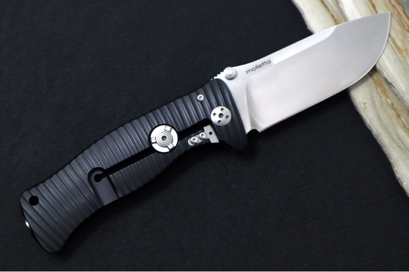 Garage Sale Lionsteel Folding Knife -  Black Anodized Aluminum Handle / D2 Steel / No Clip