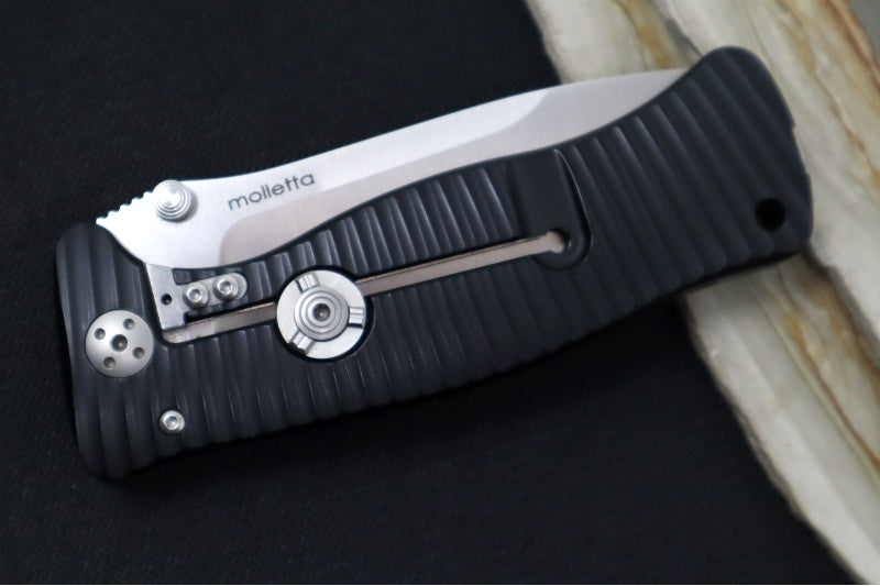 Garage Sale Lionsteel Folding Knife -  Black Anodized Aluminum Handle / D2 Steel / No Clip