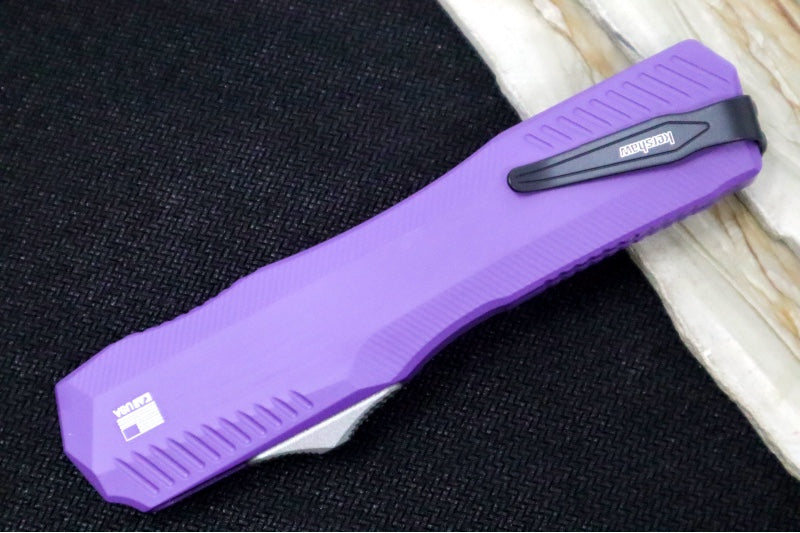 Kershaw 9000PUR Livewire OTF - Purple Aluminum Handle / CPM-Magnacut Steel / Spearpoint Blade / Stonewash Finish