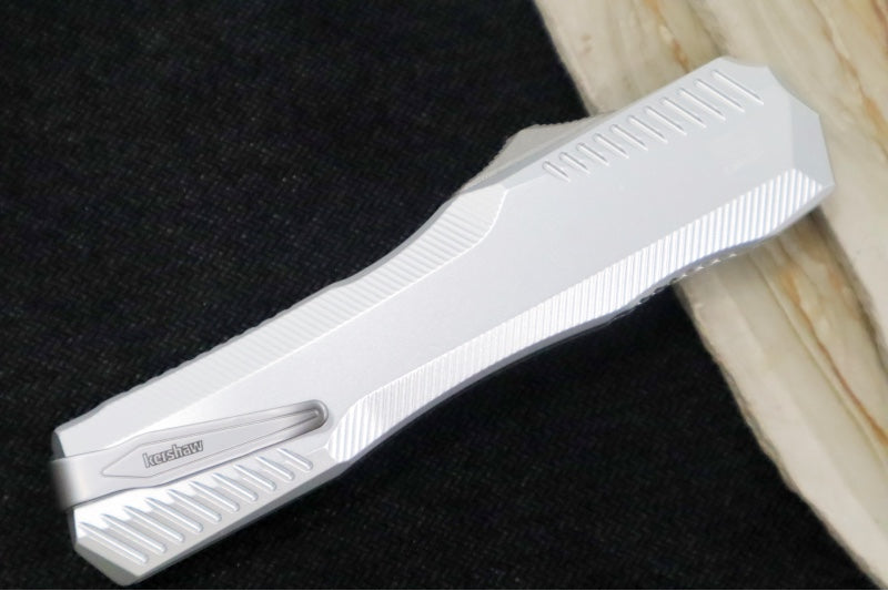 Kershaw 9000RAW Livewire OTF - Raw Aluminum Handle / CPM-Magnacut Steel / Spearpoint Blade / Stonewash Finish - Northwest Knives