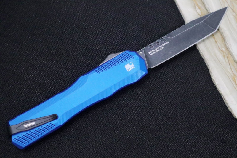 Kershaw 9000TBLUBW Livewire OTF - Blue Anodized Aluminum Handle / CPM-Magnacut Steel / Tanto Blade / Black Oxide Finish - Northwest Knives