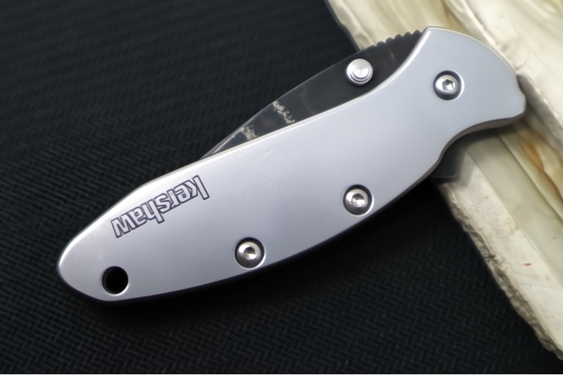 Kershaw 1600DAM Chive Flipper - Damascus Blade / Stainless Steel Handle