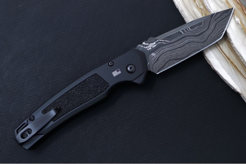 Kershaw 7105DAM Launch 16 Auto - Damascus Steel / Tanto Blade / Black Aluminum Handle with Trac-Tek Insert