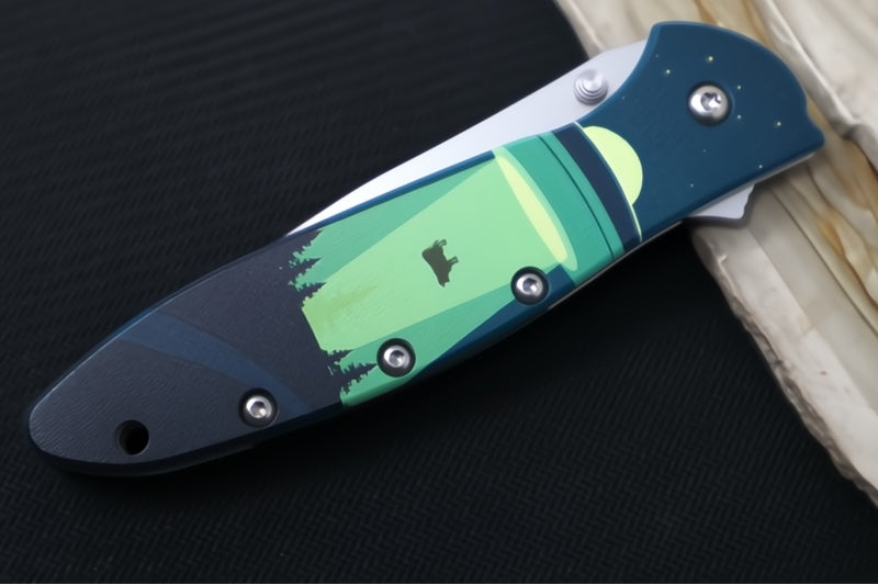 Kershaw UFO Abduction Leek Flipper - 14C28N Steel / Bead Blasted Finish / "AFO Abduction" Aluminum Handle 1660ABD