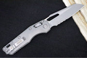 Microtech MSI Manual Folder - Apocalyptic Finished Blade / Natural Clear Aluminum w/ Trim-Grip Handle 210-11APFLNC - Northwest Knives