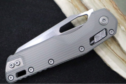 Microtech MSI Manual Folder - Apocalyptic Finished Blade / Natural Clear Aluminum w/ Trim-Grip Handle 210-11APFLNC