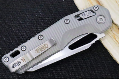 Microtech MSI Manual Folder - Apocalyptic Finished Blade / Natural Clear Aluminum w/ Trim-Grip Handle 210-11APFLNC