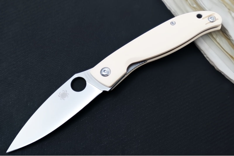 Spyderco Mantra 4 Folder - White G-10 Handle / 8Cr13MoV Stainless Steel / Drop Point Blade C274GWP