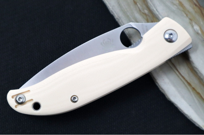 Spyderco Mantra 4 Folder - White G-10 Handle / 8Cr13MoV Stainless Steel / Drop Point Blade C274GWP
