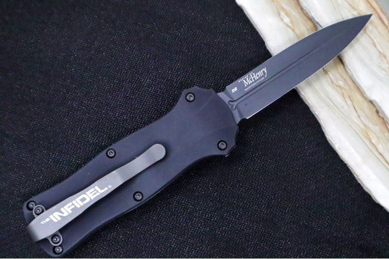 Benchmade 3350BK Mini Infidel OTF - Black Blade / CPM-D2 Steel / Black Anodized Aluminum Handle - Northwest Knives