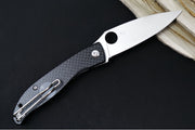 Spyderco Mantra 4 Folder - Peel-ply Carbon Fiber & G-10 laminate Handle / 8Cr13MoV Stainless Steel / Drop Point Blade C274CFP - Northwest Knives
