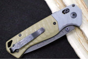 Benchmade 593BK PSK Personal Survival Kit Assisted Open - CPM-Magnacut Steel / Cobalt Cerakote finish / Milled OD Green G10 Handles & Gray G10 Bolsters - Northwest Knives