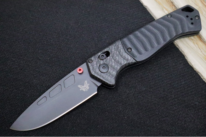 Benchmade 593BK-01 PSK Personal Survival Kit Assisted Open - CPM-Magnacut Steel / Black Cerakote finish / Milled Black G-10 Handles & Carbon Fiber Bolsters - Northwest Knives