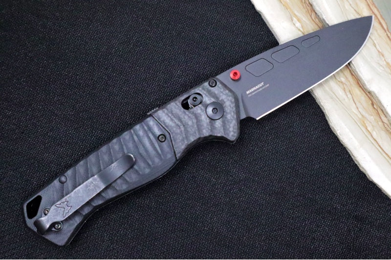 Benchmade 593BK-01 PSK Personal Survival Kit Assisted Open - CPM-Magnacut Steel / Black Cerakote finish / Milled Black G-10 Handles & Carbon Fiber Bolsters