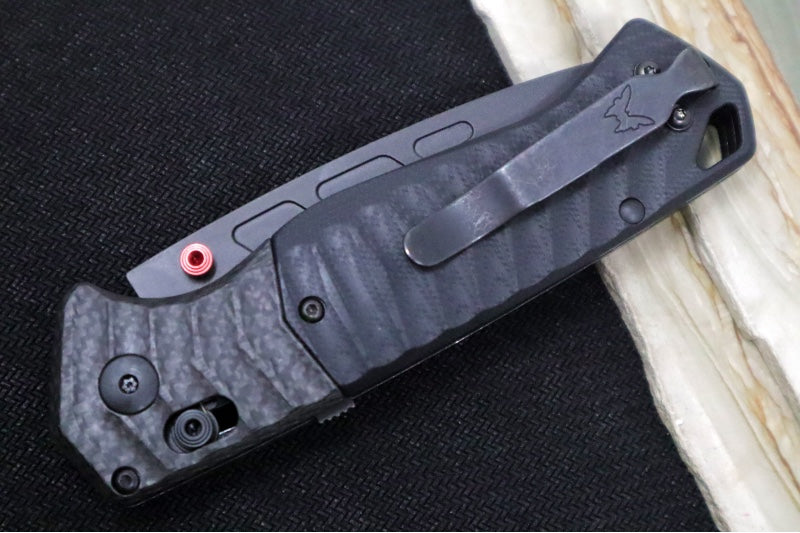 Benchmade 593BK-01 PSK Personal Survival Kit Assisted Open - CPM-Magnacut Steel / Black Cerakote finish / Milled Black G-10 Handles & Carbon Fiber Bolsters