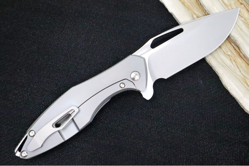 Koenig Arius - Standard with Smooth Titanium - Burnished Blade (Gen 4) - Northwest Knives